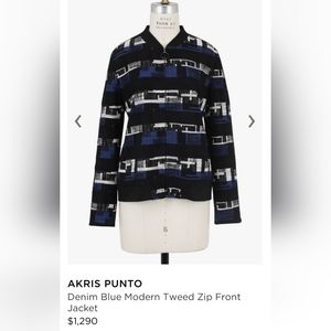 AKRIS Punto Blue modern Tweed Jacket